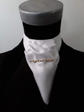 Load image into Gallery viewer, Ready Tied Stock - White Faux Silk