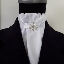 Load image into Gallery viewer, Ready Tied Stock - White Faux Silk Gathers
