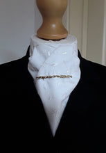 Load image into Gallery viewer, Ready Tied Stock - White Embroidered Cotton