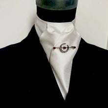 Load image into Gallery viewer, Self Tie Traditional Stock- Ivory Faux Silk