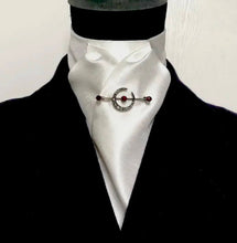 Load image into Gallery viewer, Self Tie Traditional Stock- Ivory Faux Silk