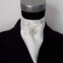 Load image into Gallery viewer, Ready Tied Stock - Ivory Faux Silk with Diamante Feature
