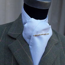 Load image into Gallery viewer, Self Tie Traditional Stock- White Cotton Pique