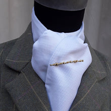 Load image into Gallery viewer, Self Tie Traditional Stock- White Cotton Pique