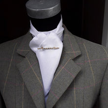 Load image into Gallery viewer, Self Tie Traditional Stock- White Faux Silk