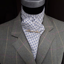Load image into Gallery viewer, Self Tie Traditional Tattersall Check Stock- Small Blue Check
