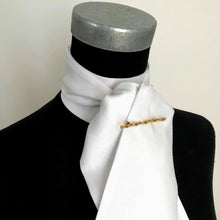Load image into Gallery viewer, Self Tie Traditional Stock- White Faux Silk