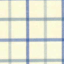 Load image into Gallery viewer, Self Tie Traditional Tattersall Check Stock- Blue and Cream