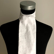 Load image into Gallery viewer, Self Tie Traditional Stock- White Embroidered Cotton