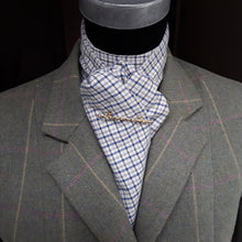 Load image into Gallery viewer, Self Tie Traditional Tattersall Check Stock- Small Blue Check
