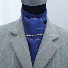 Load image into Gallery viewer, Self Tie Traditional Tattersall Check Stock- Navy Check
