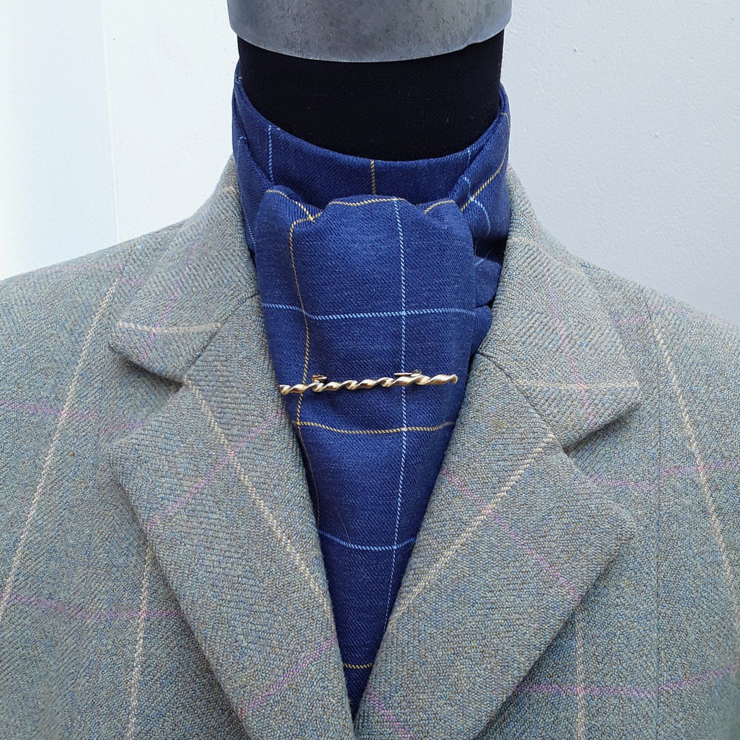 Self Tie Traditional Tattersall Check Stock- Navy Check